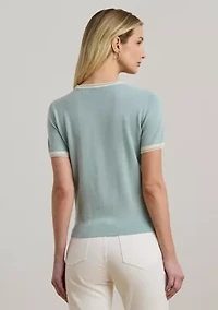 Two Tone Short Sleeve Sweater