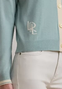 Two Tone Cotton Blend Cardigan