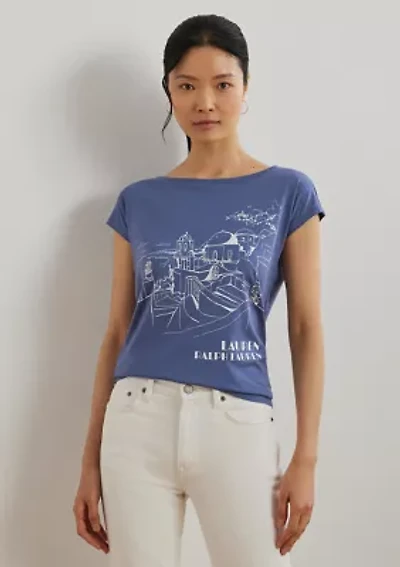 Cotton Blend Jersey Graphic T-Shirt