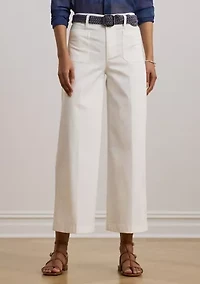 Stretch Chino Wide Leg Cropped Pants