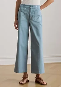 Stretch Chino Wide Leg Cropped Pants