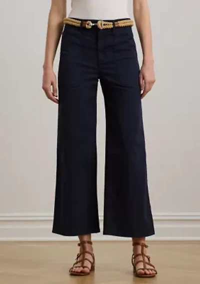 Stretch Chino Wide Leg Cropped Pants