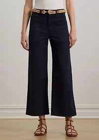 Stretch Chino Wide Leg Cropped Pants