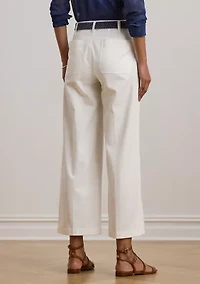 Stretch Chino Wide Leg Cropped Pants