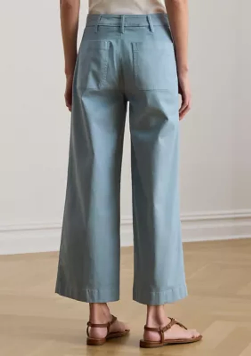Stretch Chino Wide Leg Cropped Pants