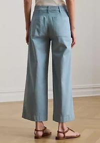 Stretch Chino Wide Leg Cropped Pants