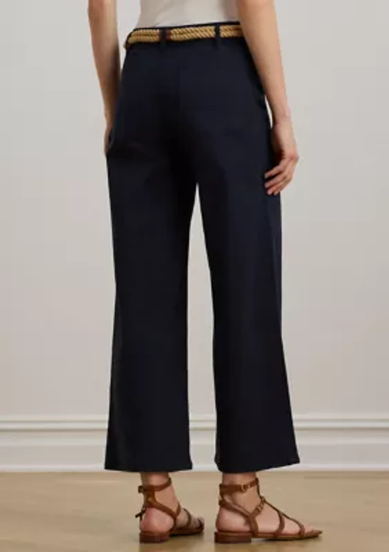 Stretch Chino Wide Leg Cropped Pants