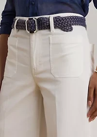 Stretch Chino Wide Leg Cropped Pants