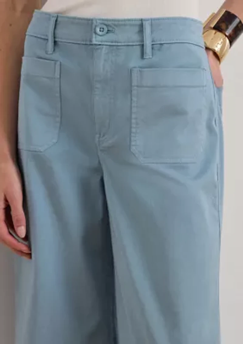 Stretch Chino Wide Leg Cropped Pants