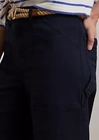 Stretch Chino Wide Leg Cropped Pants