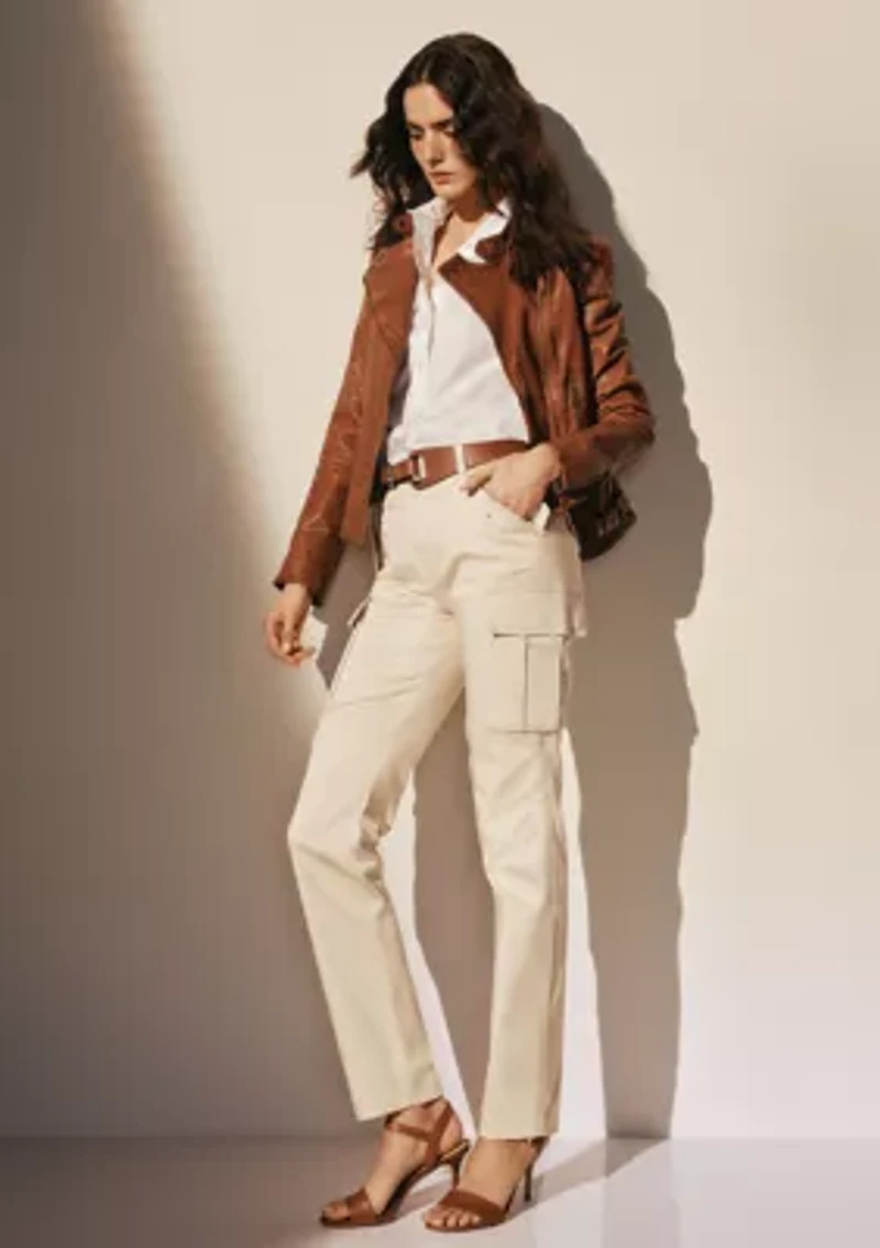 Stretch Chino Wide Leg Cropped Pants