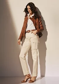 Stretch Chino Wide Leg Cropped Pants