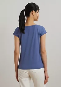 Petite Cotton Blend Jersey Graphic T-Shirt