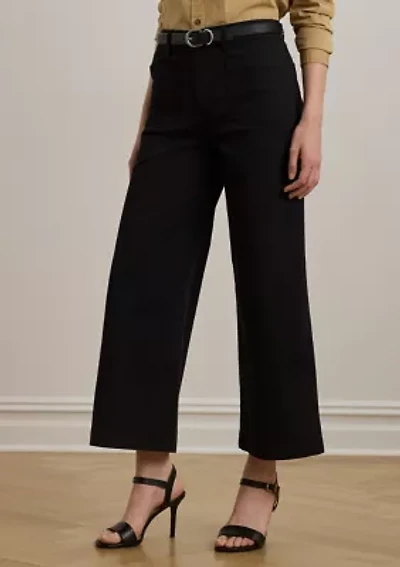 Petite Stretch Chino Wide-Leg Cropped Pants