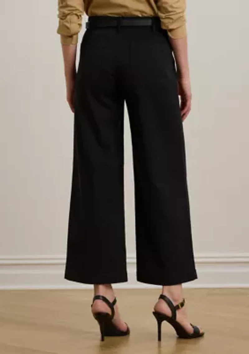 Petite Stretch Chino Wide-Leg Cropped Pants