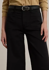 Petite Stretch Chino Wide-Leg Cropped Pants