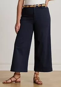 Stretch Chino Wide Leg Cropped Pants
