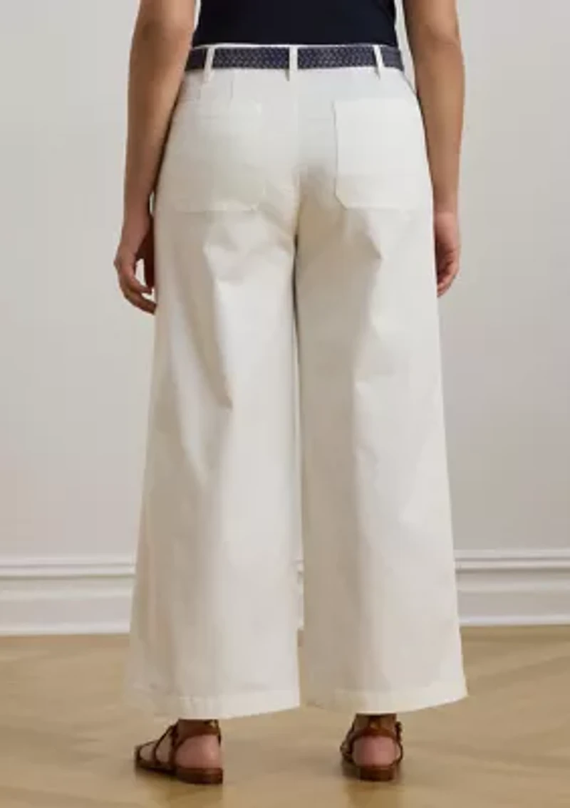 Stretch Chino Wide Leg Cropped Pants