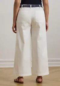 Stretch Chino Wide Leg Cropped Pants