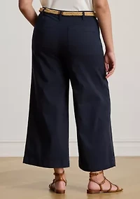 Stretch Chino Wide Leg Cropped Pants