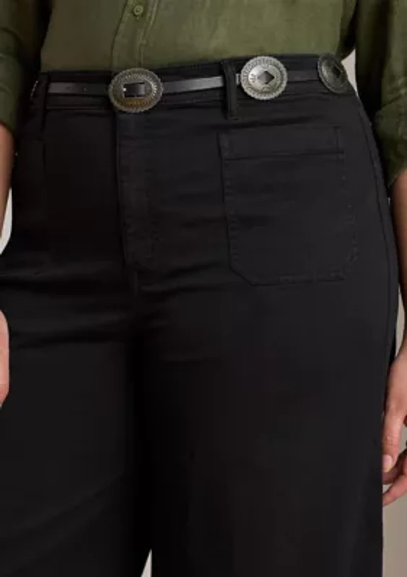 Stretch Chino Wide Leg Cropped Pants