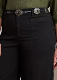 Stretch Chino Wide Leg Cropped Pants