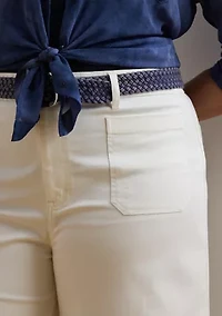 Stretch Chino Wide Leg Cropped Pants