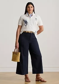 Stretch Chino Wide Leg Cropped Pants