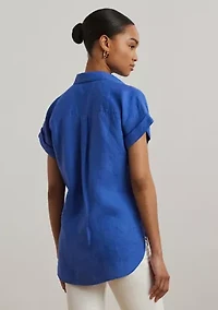 Relaxed Fit Linen Short Sleeve Shirt