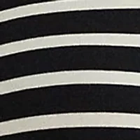 Women's Striped Elbow-Sleeve Henley Top