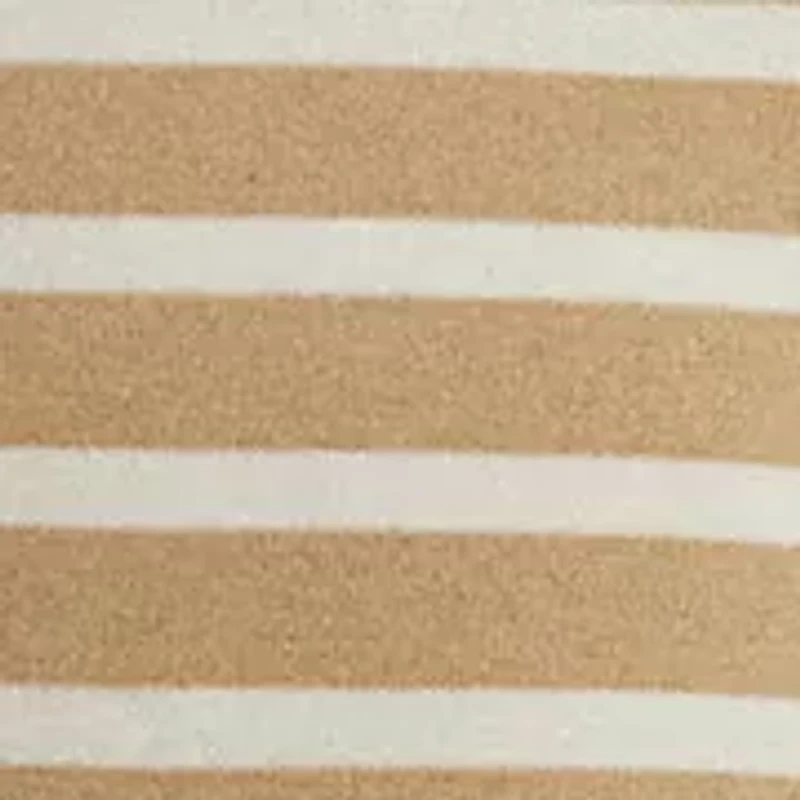 Women's Striped Elbow-Sleeve Henley Top