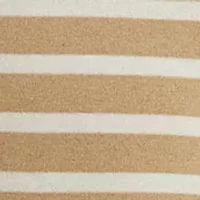 Women's Striped Elbow-Sleeve Henley Top