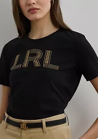 Women's Beaded-Logo Cotton Jersey T-Shirt