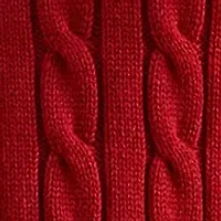 Petite Cable-Knit Cotton Polo Sweater