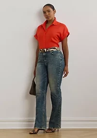 Plus Relaxed Fit Linen Short-Sleeve Shirt