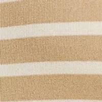 Plus Striped Elbow Sleeve Henley Top