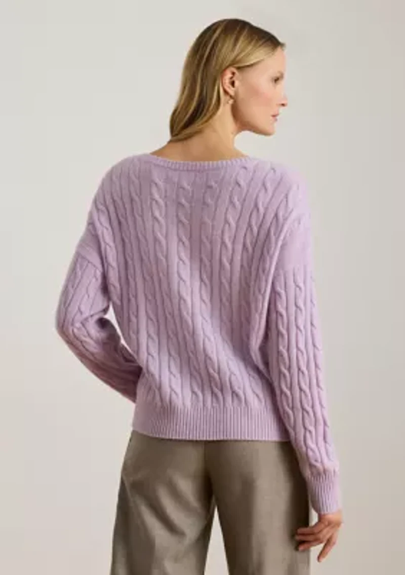 Women's Cable-Knit Wool-Cashmere Sweater