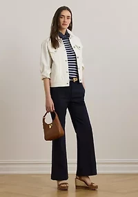 Stretch Cotton Chino Flare Pants