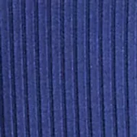 Rib-Knit Long-Sleeve Polo Top