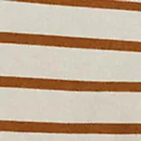 Striped Jersey Snap-Trim Boatneck Top