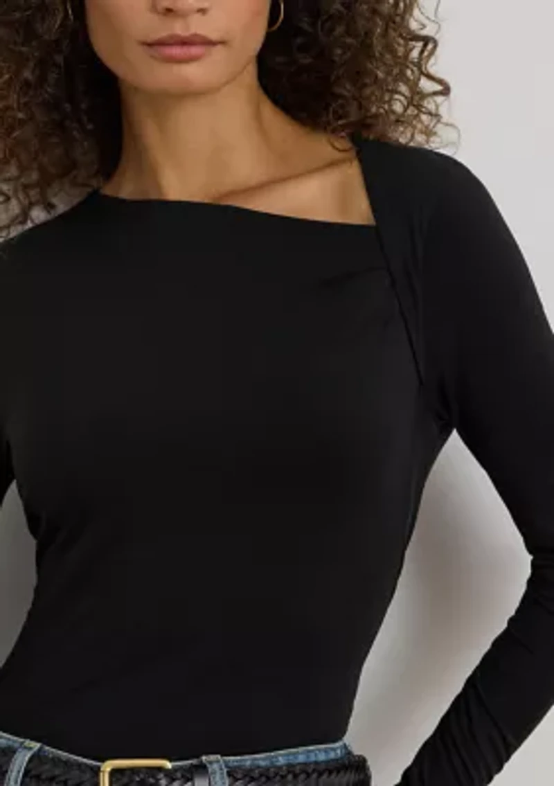 Stretch Jersey Asymmetrical Top