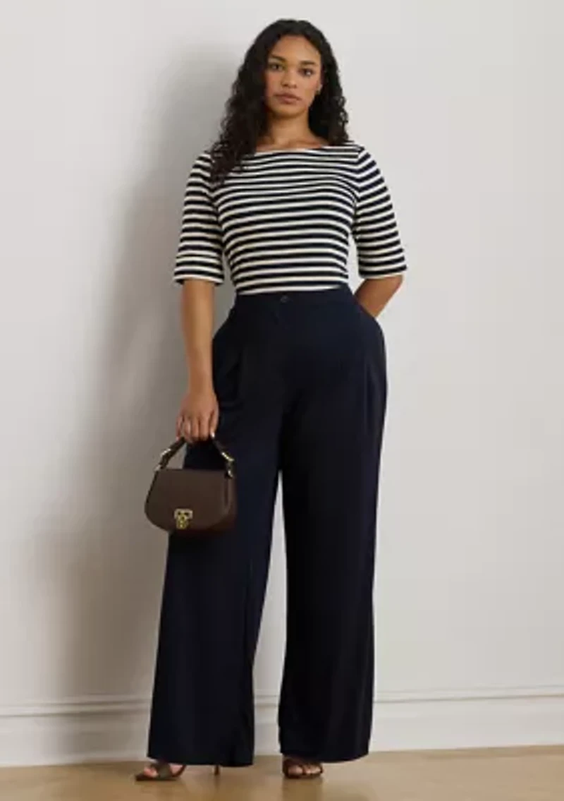 Striped Stretch Cotton Boatneck Tee