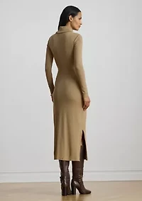 Tie-Front Turtleneck Dress
