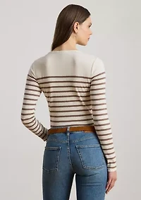 Petite Striped Cotton Long-Sleeve Tee
