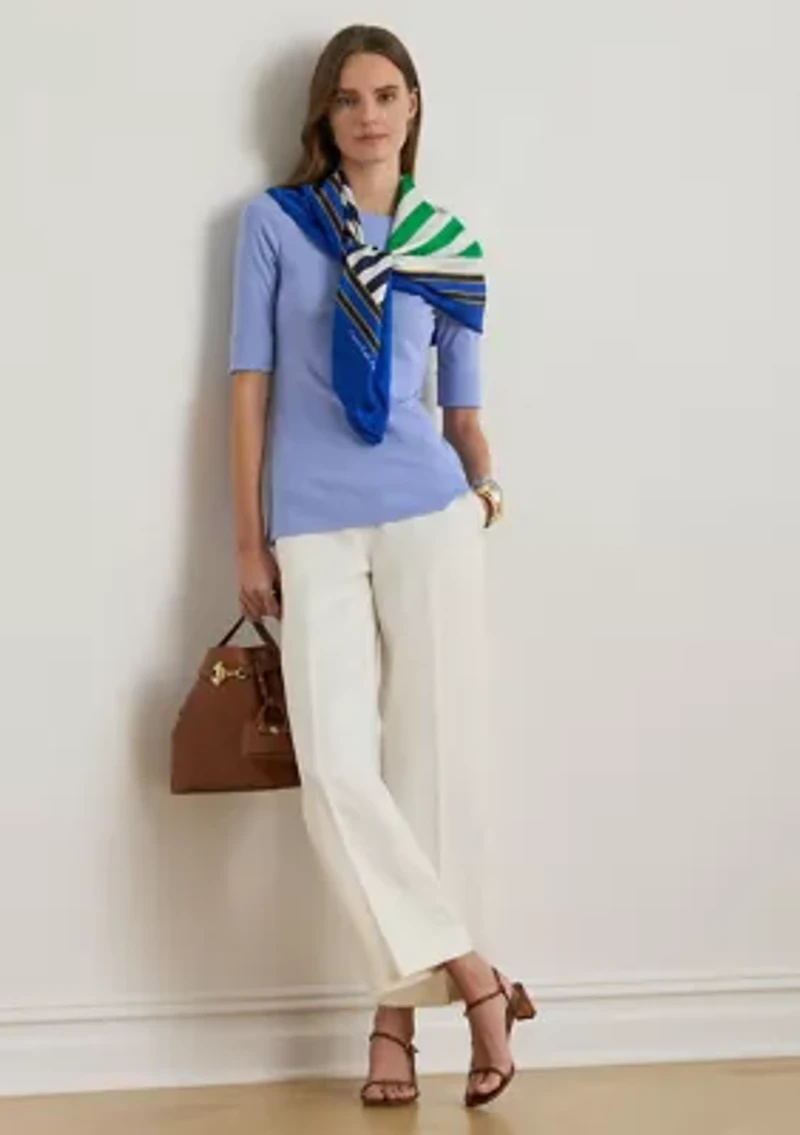 Stretch Cotton Boatneck T-Shirt