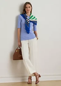 Stretch Cotton Boatneck T-Shirt