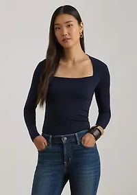 Women's Stretch Jersey Square-Neck Top