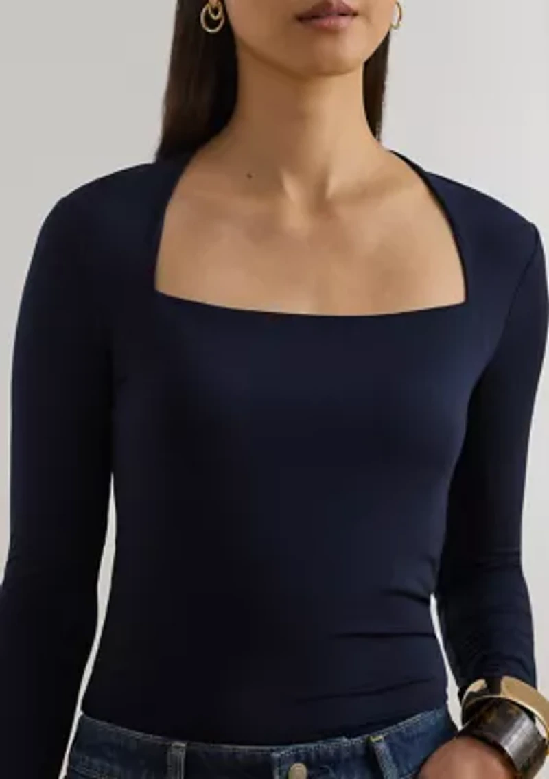 Women's Stretch Jersey Square-Neck Top