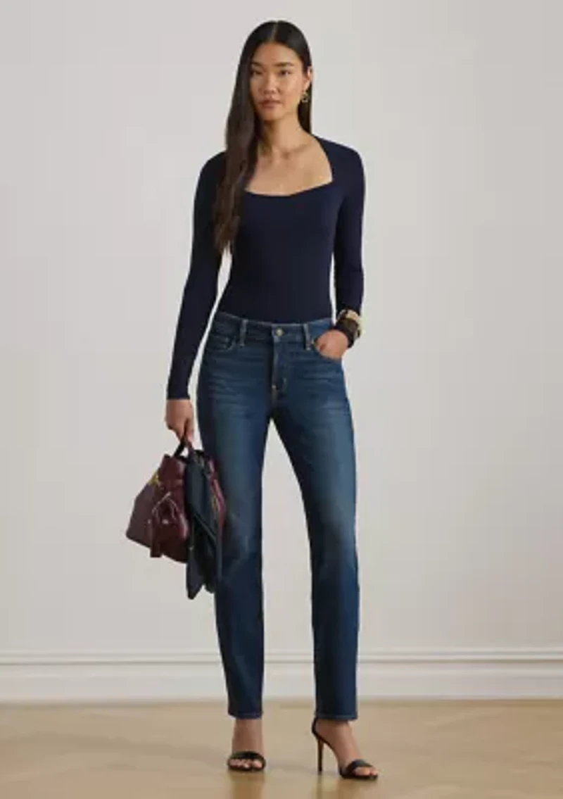 Women's Stretch Jersey Square-Neck Top