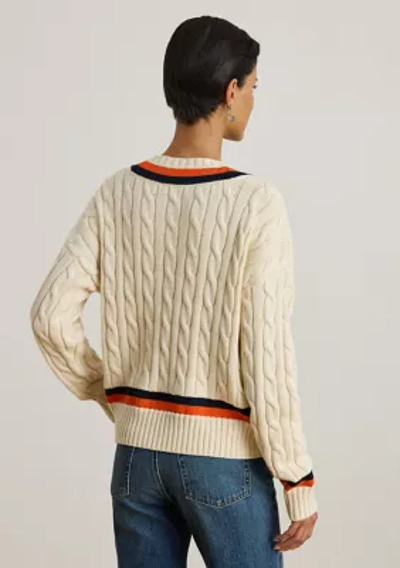 Women's Cable-Knit Cotton Cricket Sweater